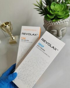 two boxes of revolax product on esthetic background
