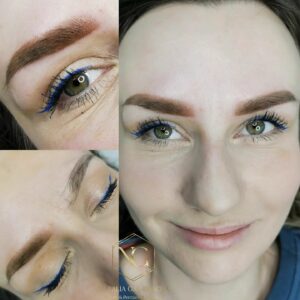 Satin brows effect on model